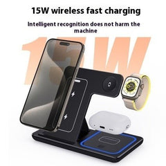 15W 3 In 1 LED Fast Wireless Charger Stand Foldable Charging Station - Infinite Goods Shop