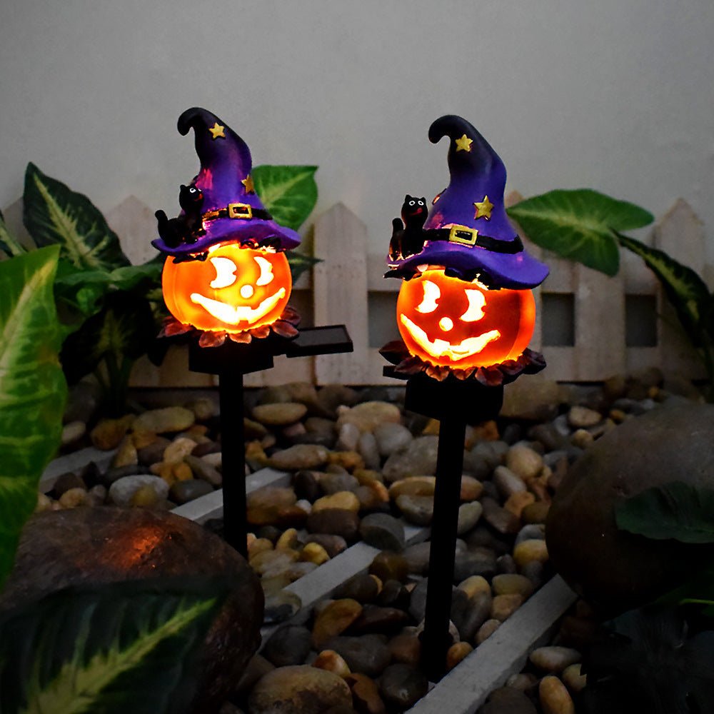 Creative Solar Outdoor Garden Halloween Pumpkin Lantern Resin Handicrafts Garden Festival Atmosphere Decorative Insert Light - Infinite Goods Shop
