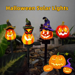 Creative Solar Outdoor Garden Halloween Pumpkin Lantern Resin Handicrafts Garden Festival Atmosphere Decorative Insert Light - Infinite Goods Shop