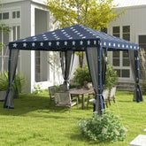 Outsunny 10x10 Canopy Tent 4th of July Special, Adjustable Gazebo American flag design - Infinite Goods Shop
