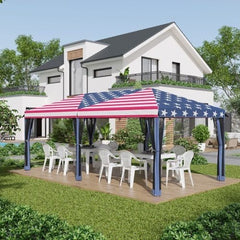 Outsunny 10x20 Canopy Tent 4th of July Special, Heavy Duty Shelter American flags design - Infinite Goods Shop