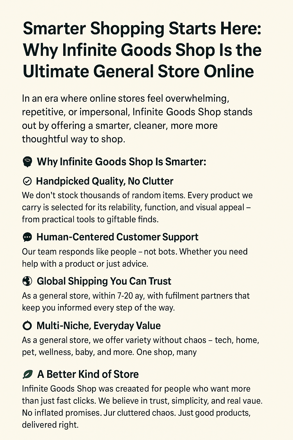 🛍️ Infinite Goods Shop Is the Ultimate General Store Online - Infinite Goods Shop