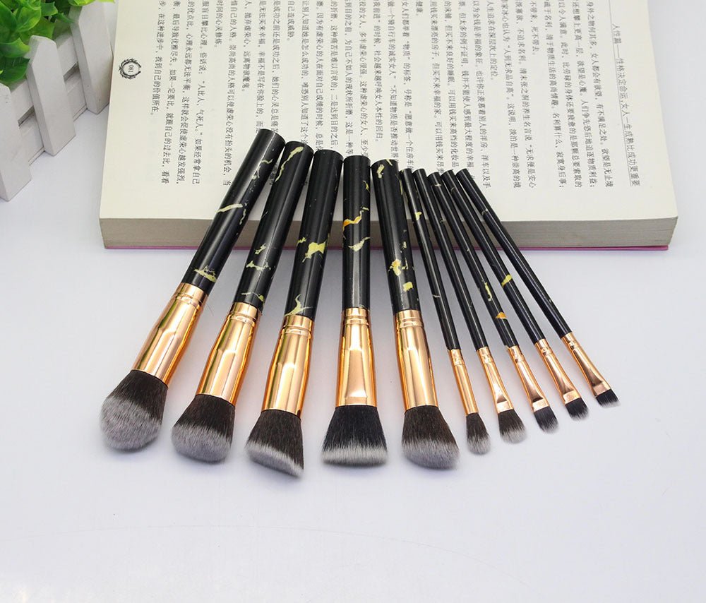 15 Marbled Design Makeup Brushes Set - Infinite Goods Shop