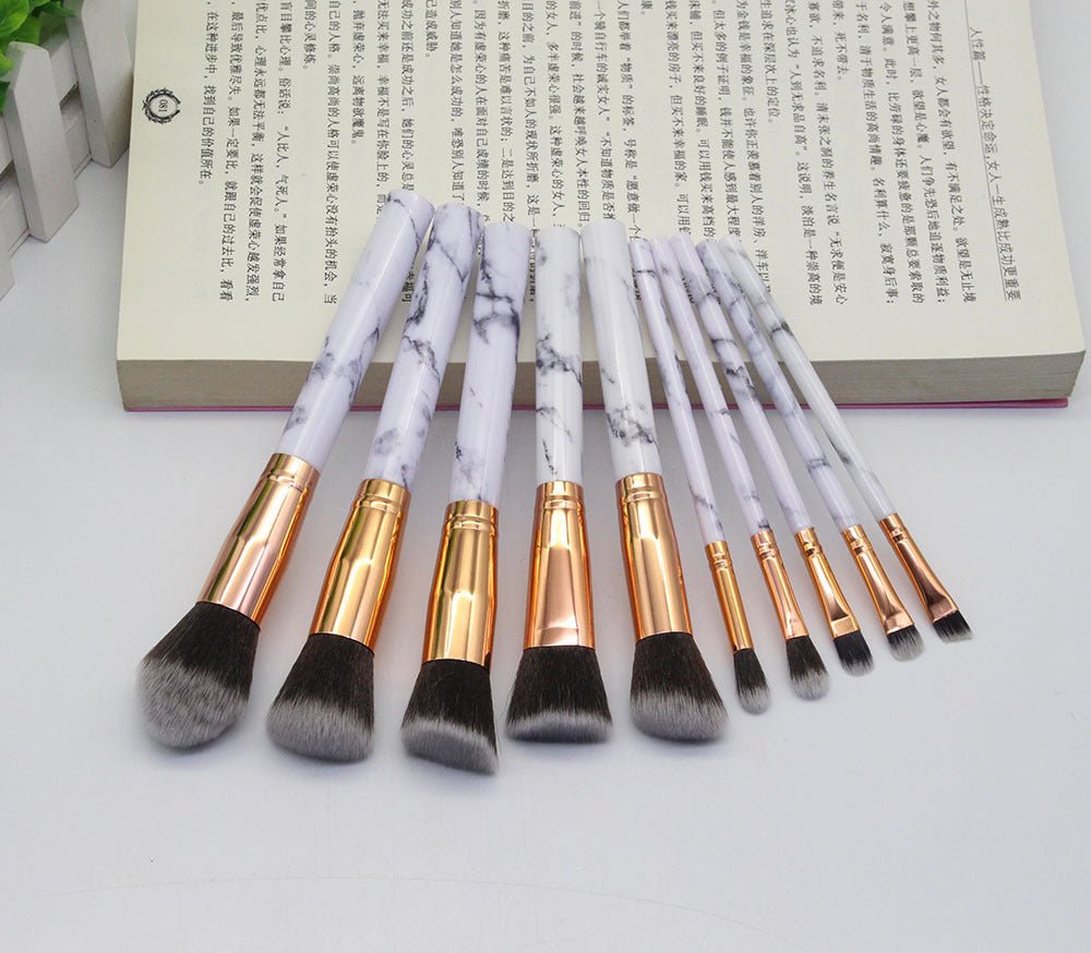 15 Marbled Design Makeup Brushes Set - Infinite Goods Shop