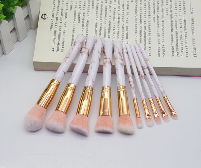 15 Marbled Design Makeup Brushes Set - Infinite Goods Shop