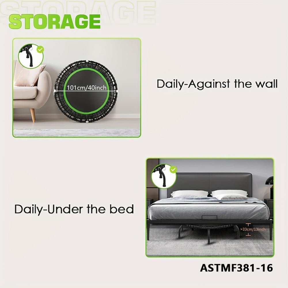 661 Lbs Fitness Trampoline Get In Shape At Home Or In The Garden With Our 40 Inch Mini Exercise Trampoline - Stable And Fun ASTM F381 - 16 - Infinite Goods Shop