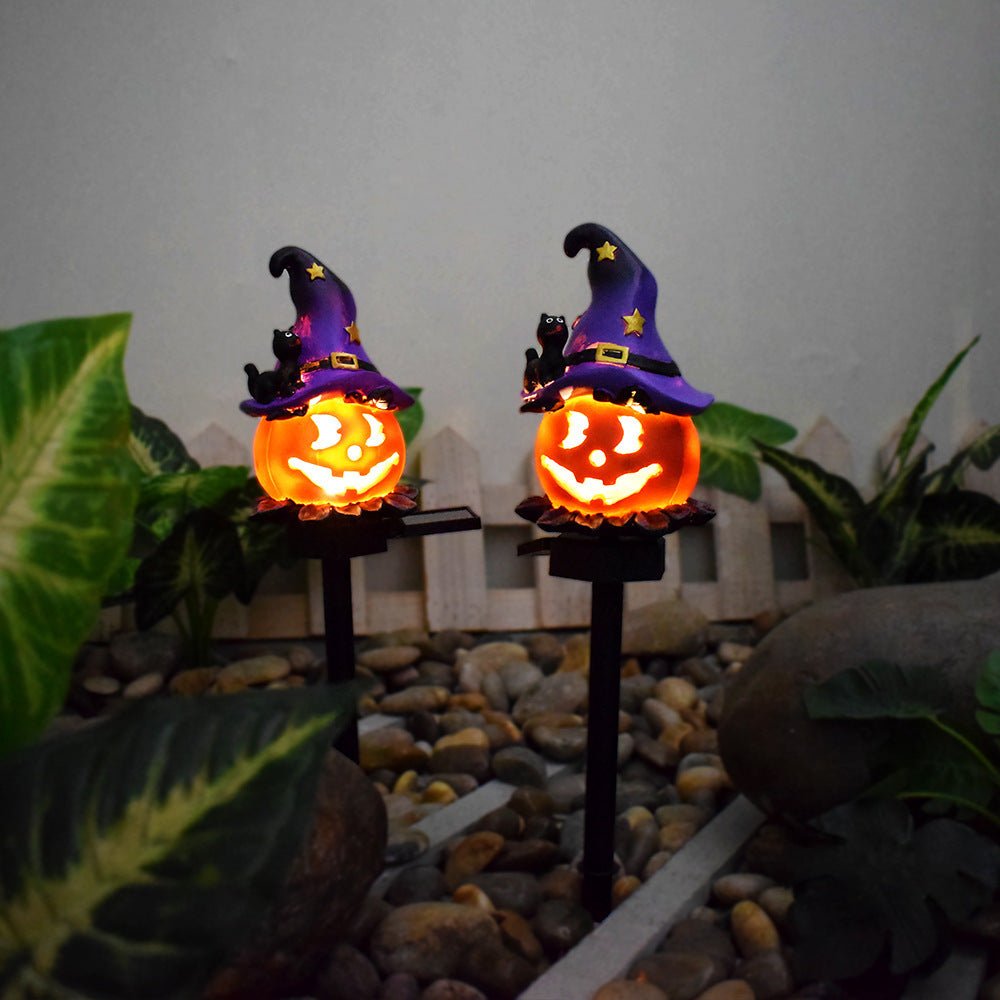 Creative Solar Outdoor Garden Halloween Pumpkin Lantern Resin Handicrafts Garden Festival Atmosphere Decorative Insert Light - Infinite Goods Shop