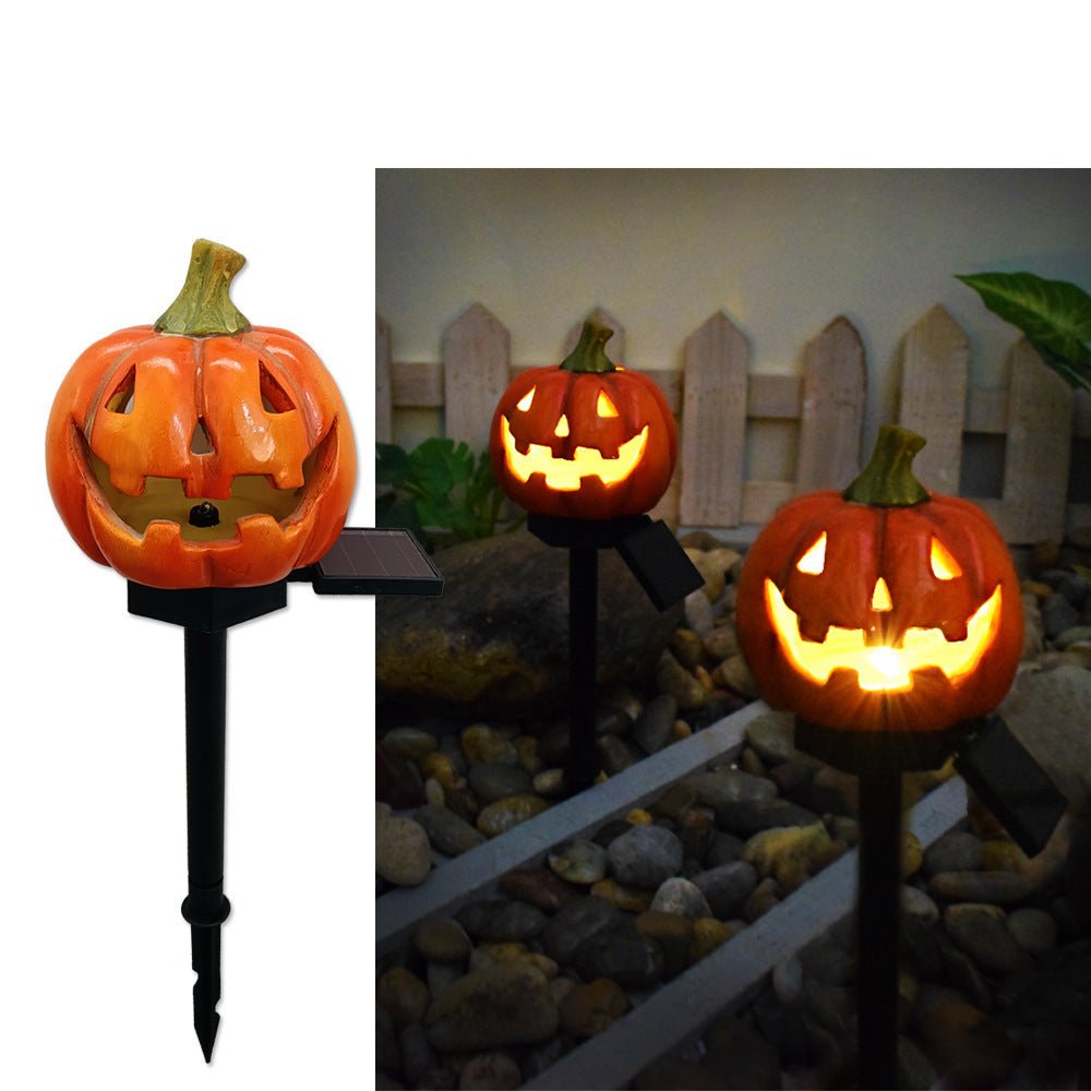 Creative Solar Outdoor Garden Halloween Pumpkin Lantern Resin Handicrafts Garden Festival Atmosphere Decorative Insert Light - Infinite Goods Shop