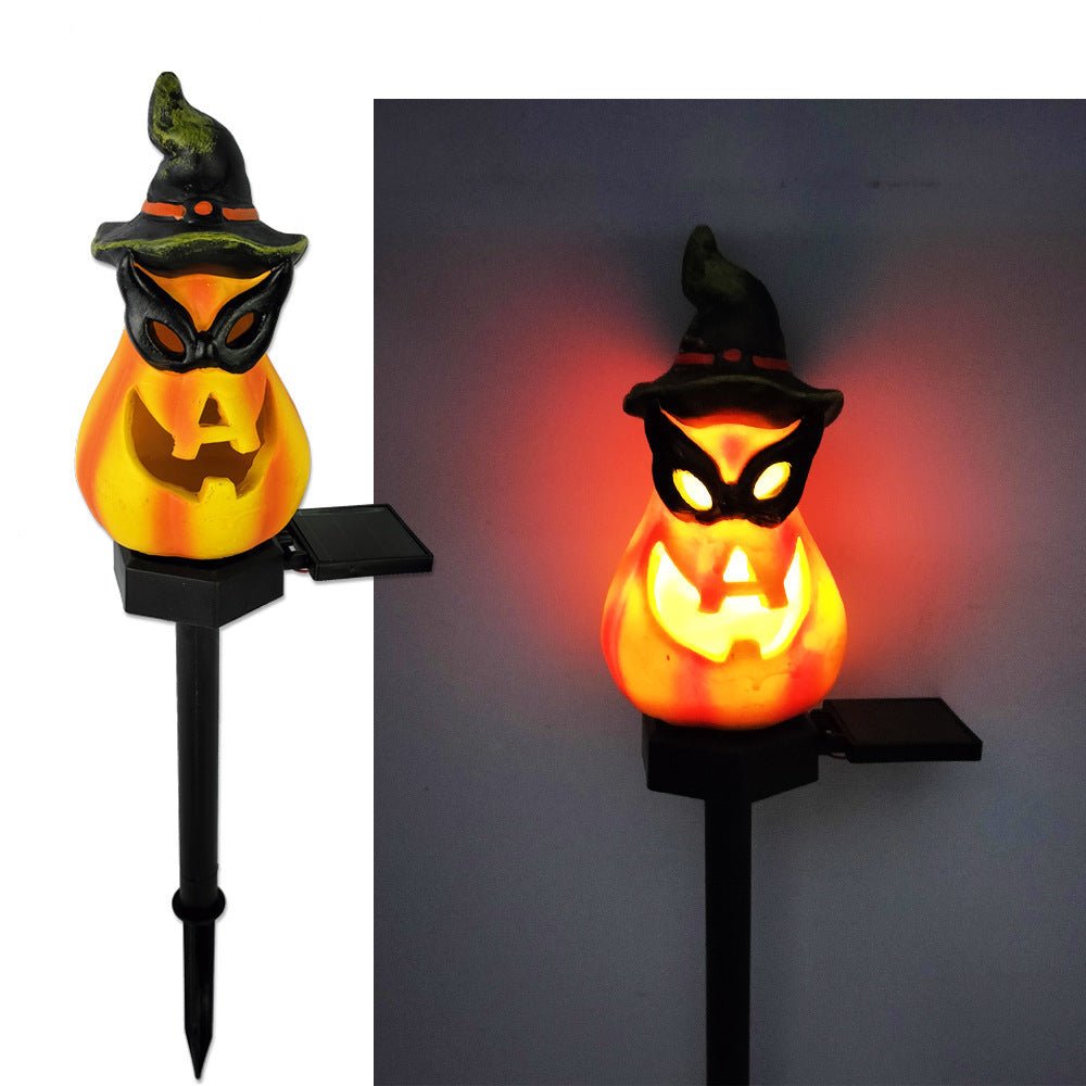 Creative Solar Outdoor Garden Halloween Pumpkin Lantern Resin Handicrafts Garden Festival Atmosphere Decorative Insert Light - Infinite Goods Shop