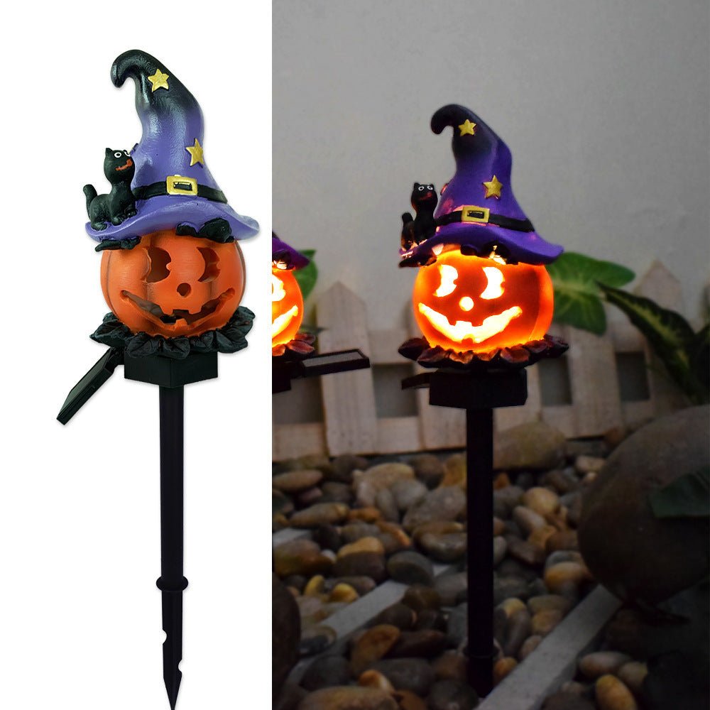 Creative Solar Outdoor Garden Halloween Pumpkin Lantern Resin Handicrafts Garden Festival Atmosphere Decorative Insert Light - Infinite Goods Shop