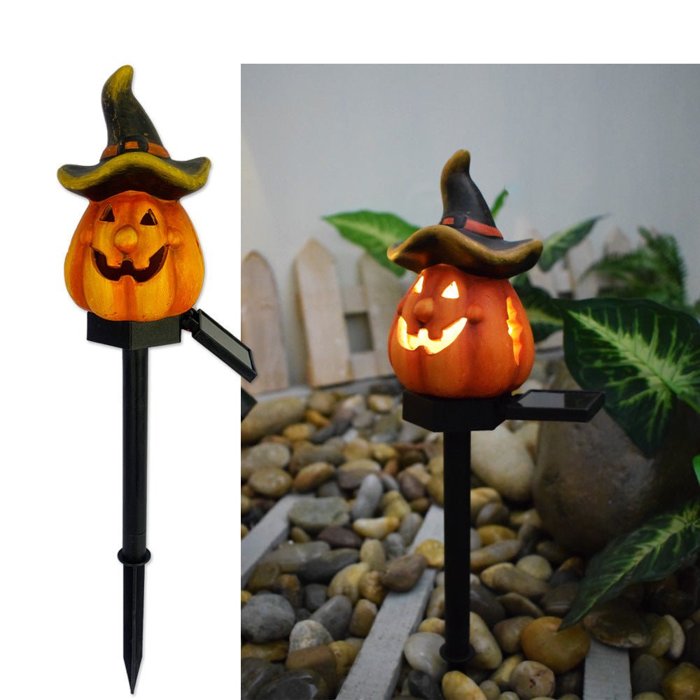 Creative Solar Outdoor Garden Halloween Pumpkin Lantern Resin Handicrafts Garden Festival Atmosphere Decorative Insert Light - Infinite Goods Shop