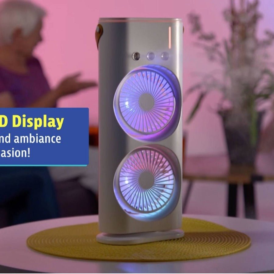 Portable Spray Fan & Humidifier – Mini Air Cooler for Home, Office & Outdoors | Infinite Goods Shop