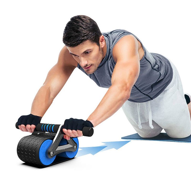 Double Wheel Abdominal Exerciser Women Men Automatic Rebound Ab Wheel Roller Waist Trainer Gym Sports Home Exercise Devices - Infinite Goods Shop