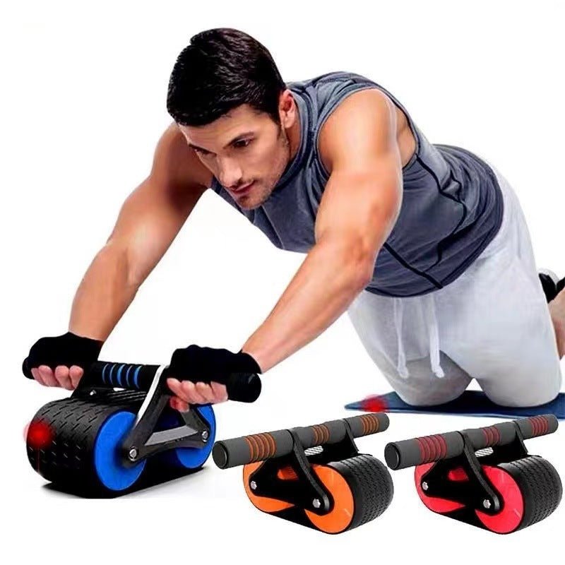 Double Wheel Abdominal Exerciser Women Men Automatic Rebound Ab Wheel Roller Waist Trainer Gym Sports Home Exercise Devices - Infinite Goods Shop