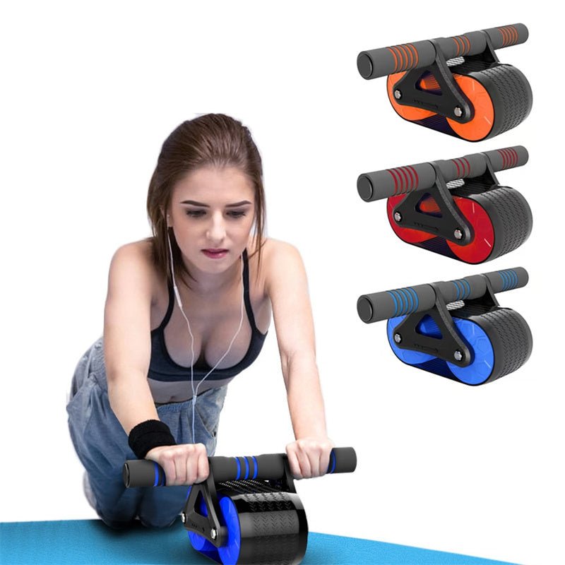 Double Wheel Abdominal Exerciser Women Men Automatic Rebound Ab Wheel Roller Waist Trainer Gym Sports Home Exercise Devices - Infinite Goods Shop