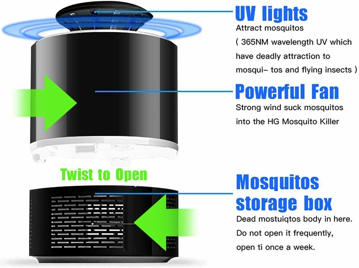 Electric UV Mosquito Killer Lamp Outdoor Indoor Fly Bug Insect Zapper Trap USB - Infinite Goods Shop