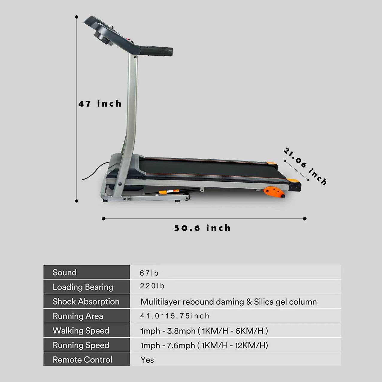 Folding Treadmill Fitness Equipment With LCD Walking Running Cardio Exercise Machine - Infinite Goods Shop