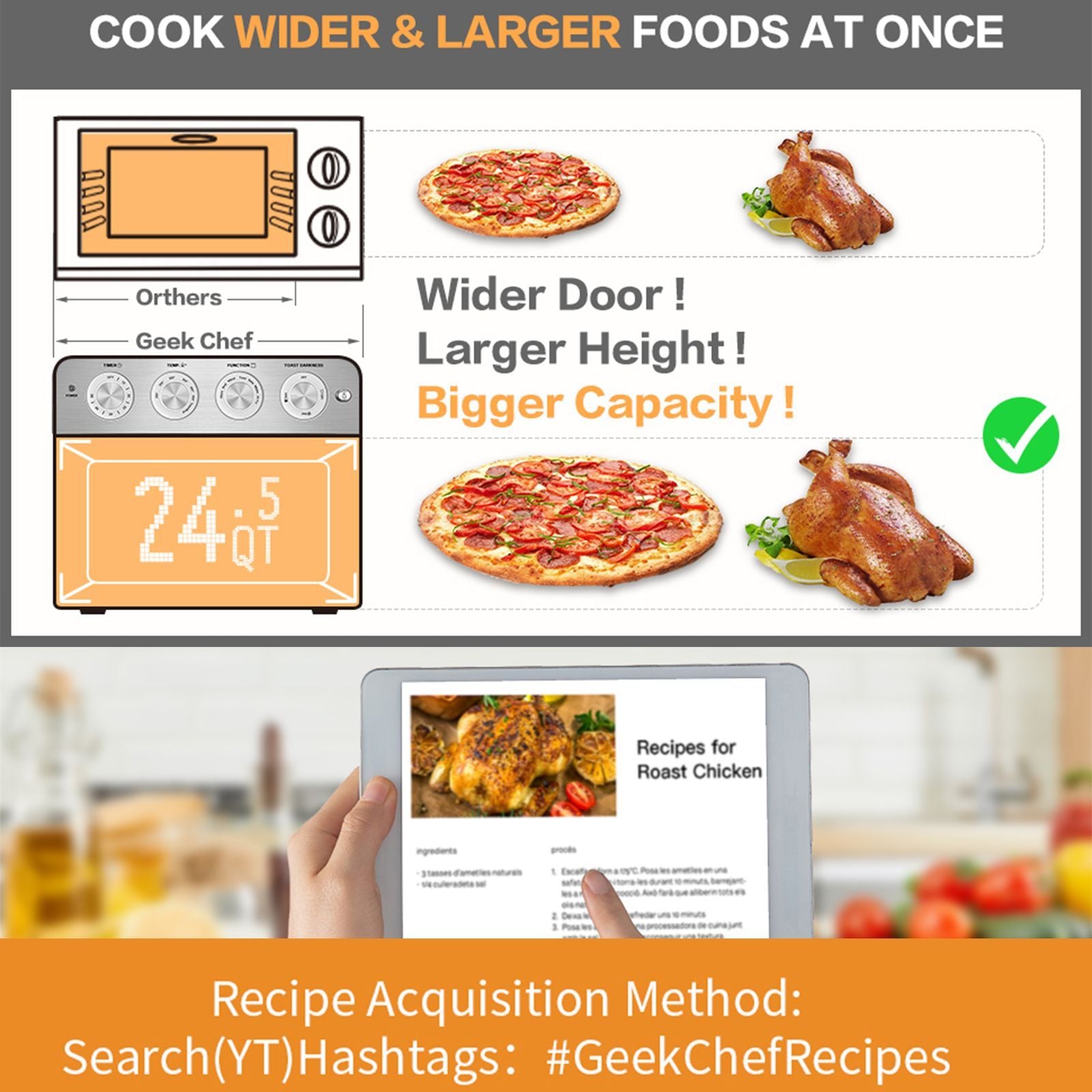 Geek Chef 26QT Air Fryer & Convection Oven: The Ultimate Multi - Function Cooking Powerhouse - Infinite Goods Shop