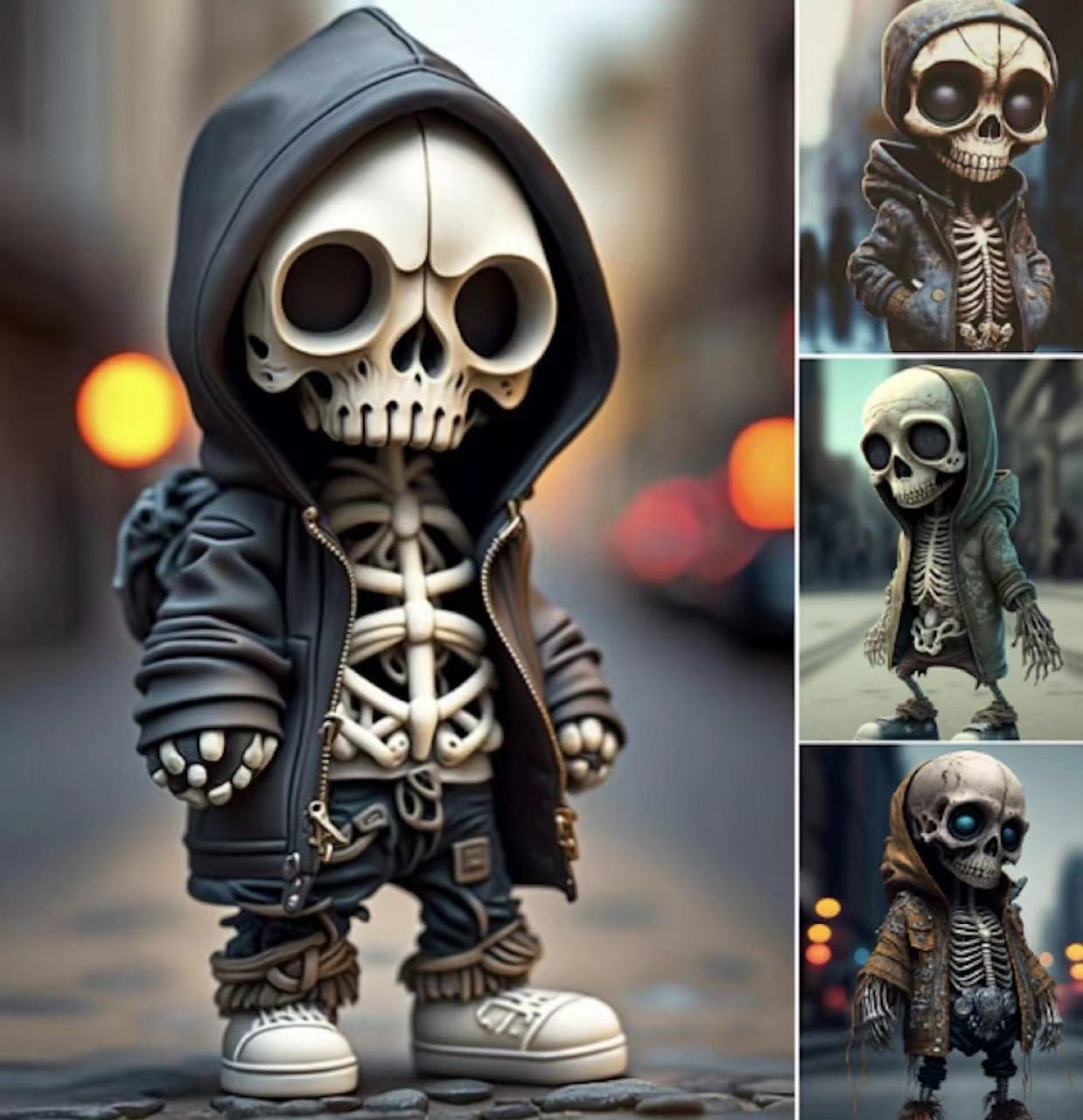 Halloween Cool Skeleton Figurines Halloween Skeleton Doll Resin Ornament Home Decor - Infinite Goods Shop