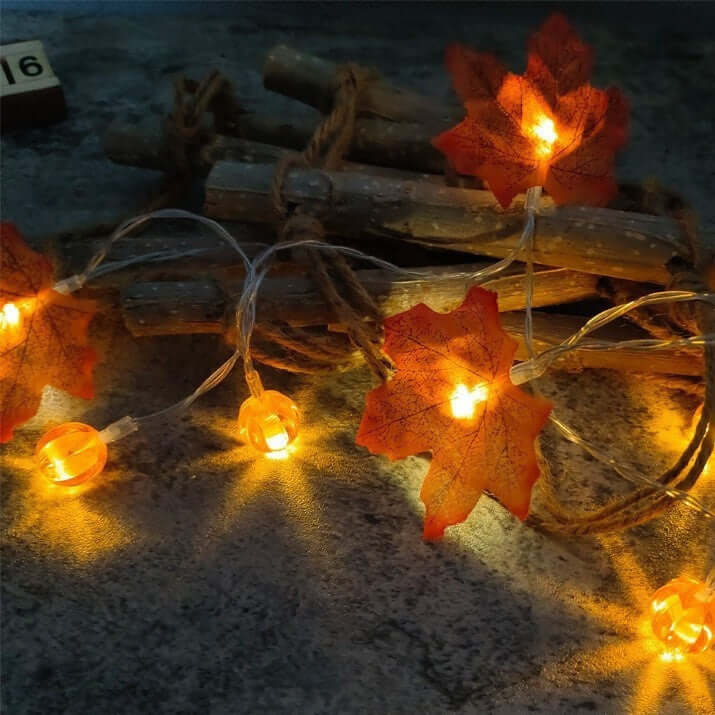 Led Maple Leaf Pumpkin Lighting Chain Thanksgiving Decoration Flashing Light - Infinite Goods Shop