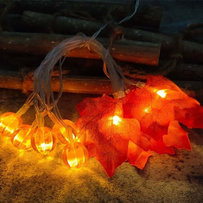 Led Maple Leaf Pumpkin Lighting Chain Thanksgiving Decoration Flashing Light - Infinite Goods Shop