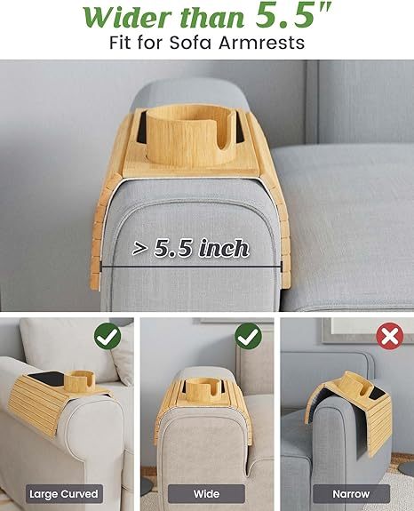 Modern Minimalist Bamboo Sofa Tray - Infinite Goods Shop