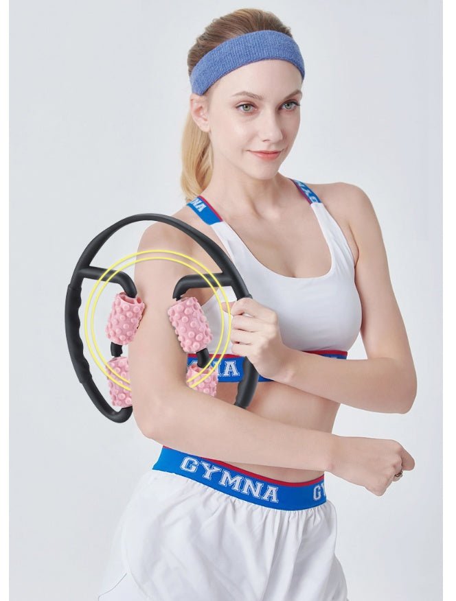 Multifunctional Muscle Massager Relaxation Roller Ring Clamp Yoga Body Shaping 4 Wheels Fitness Device - Infinite Goods Shop