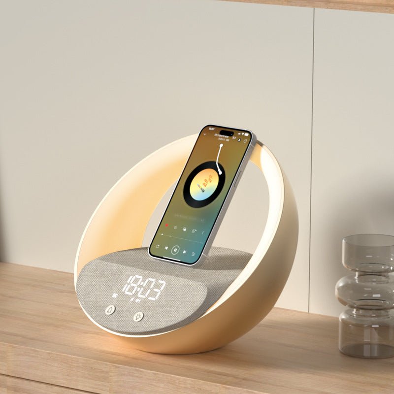 Multifunctional Wireless Charger Clock Wake - up Light Bluetooth Speaker - Infinite Goods Shop