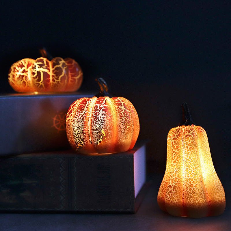 New Halloween Pumpkin Lantern Simulation Pumpkin LED Candle Lamp Resin Luminous Pumpkin - Infinite Goods Shop