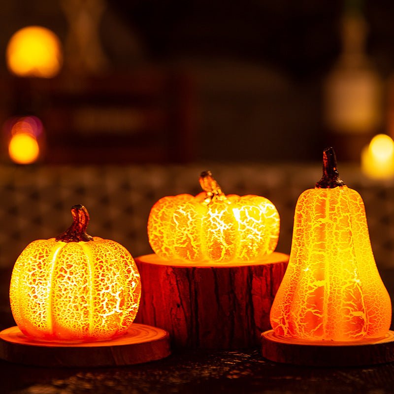 New Halloween Pumpkin Lantern Simulation Pumpkin LED Candle Lamp Resin Luminous Pumpkin - Infinite Goods Shop