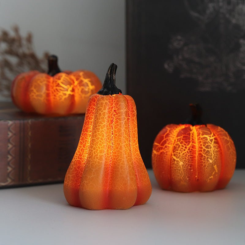 New Halloween Pumpkin Lantern Simulation Pumpkin LED Candle Lamp Resin Luminous Pumpkin - Infinite Goods Shop