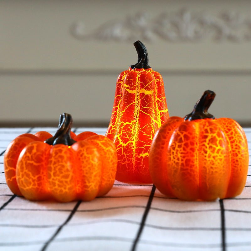 New Halloween Pumpkin Lantern Simulation Pumpkin LED Candle Lamp Resin Luminous Pumpkin - Infinite Goods Shop