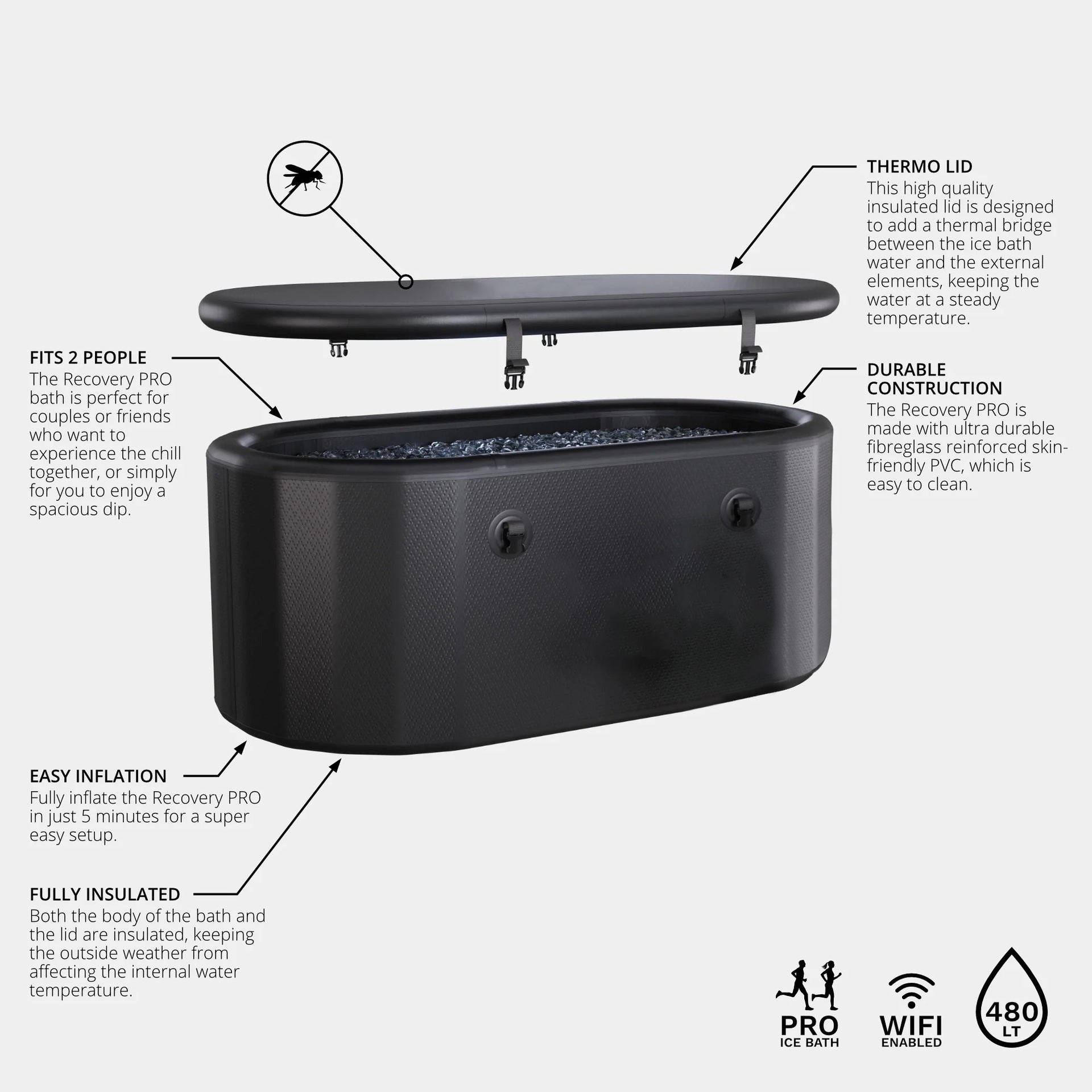 Portable Ice Bath Tub Inflatable Cold Therapy Plunge for Recovery & Fitness