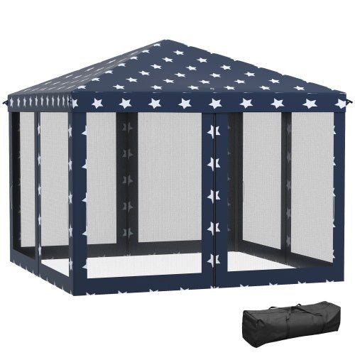 Outsunny 10x10 Canopy Tent 4th of July Special, Adjustable Gazebo American flag design - Infinite Goods Shop