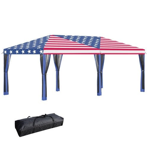Outsunny 10x20 Canopy Tent 4th of July Special, Heavy Duty Shelter American flags design - Infinite Goods Shop