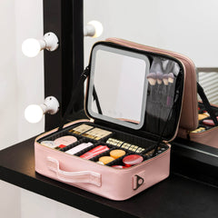 Portable LED Makeup Storage Bag With Mirror - Infinite Goods Shop