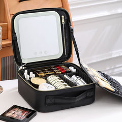Portable LED Makeup Storage Bag With Mirror - Infinite Goods Shop