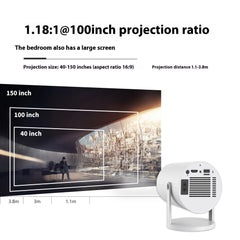 Portable Projector Small Straight Projector For Home Use 180 Degrees Projection Angle Automatic Focus Home Video Projector - Infinite Goods Shop