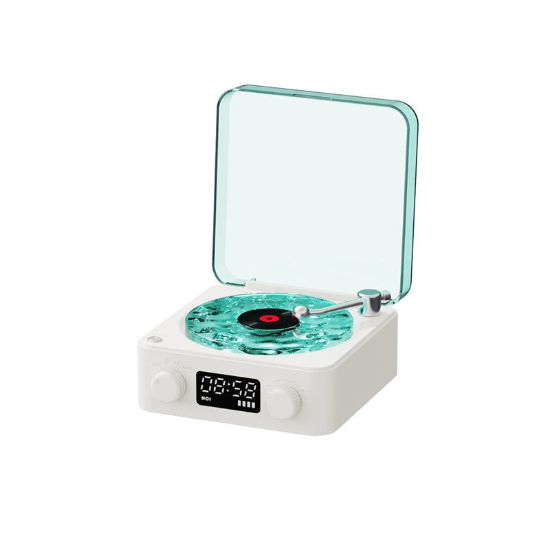 Retro Turntable Speaker Wireless Bluetooth - compatible 5.0 Vinyl Record Player Stereo Sound With White Noise RGB Projection Lamp Effect - Infinite Goods Shop
