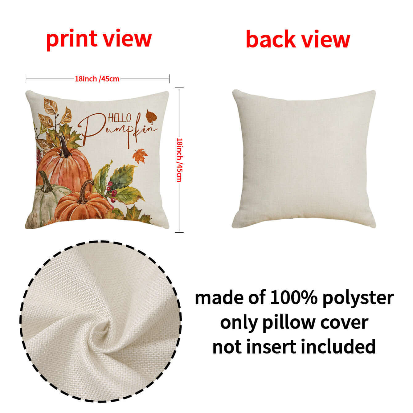 Thanksgiving Pillow Cover Pumpkin Decoration Cushion Cover - Infinite Goods Shop
