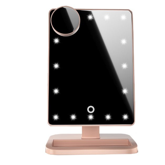 Touch Screen Makeup Mirror With 20 LED Light Bluetooth Music Speaker 10X Magnifying Mirrors Lights - Infinite Goods Shop